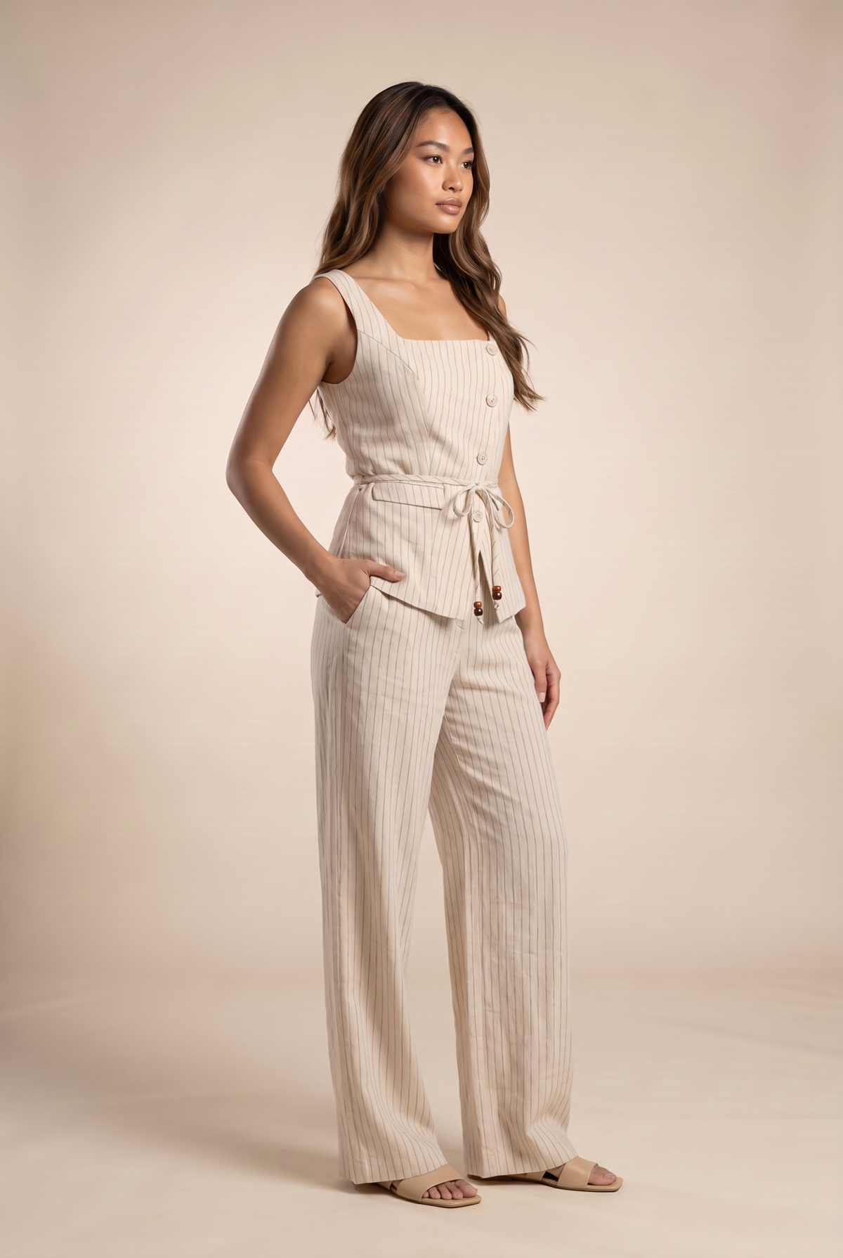 Pinstripe Vest & Trouser Set