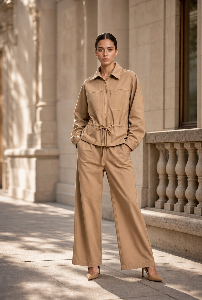 Zip-Up Utility Jacket & Trouser Set