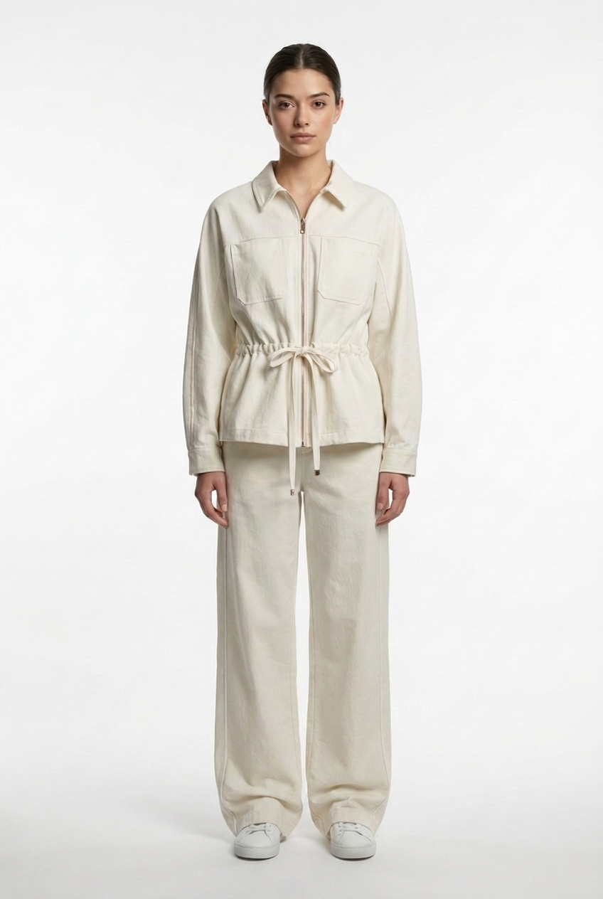 Cinched Waist Utility Jacket & Trouser Set