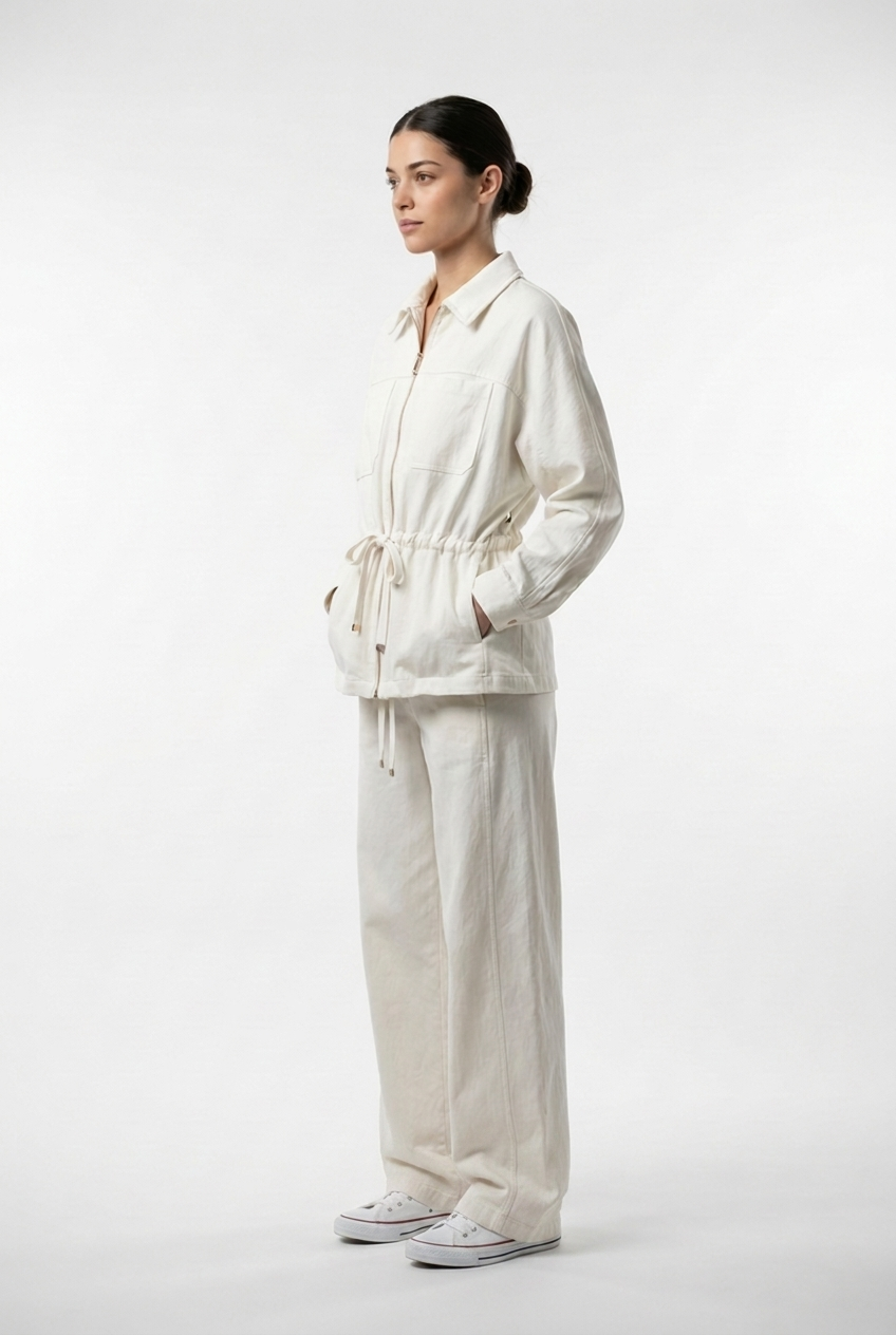 Cinched Waist Utility Jacket & Trouser Set