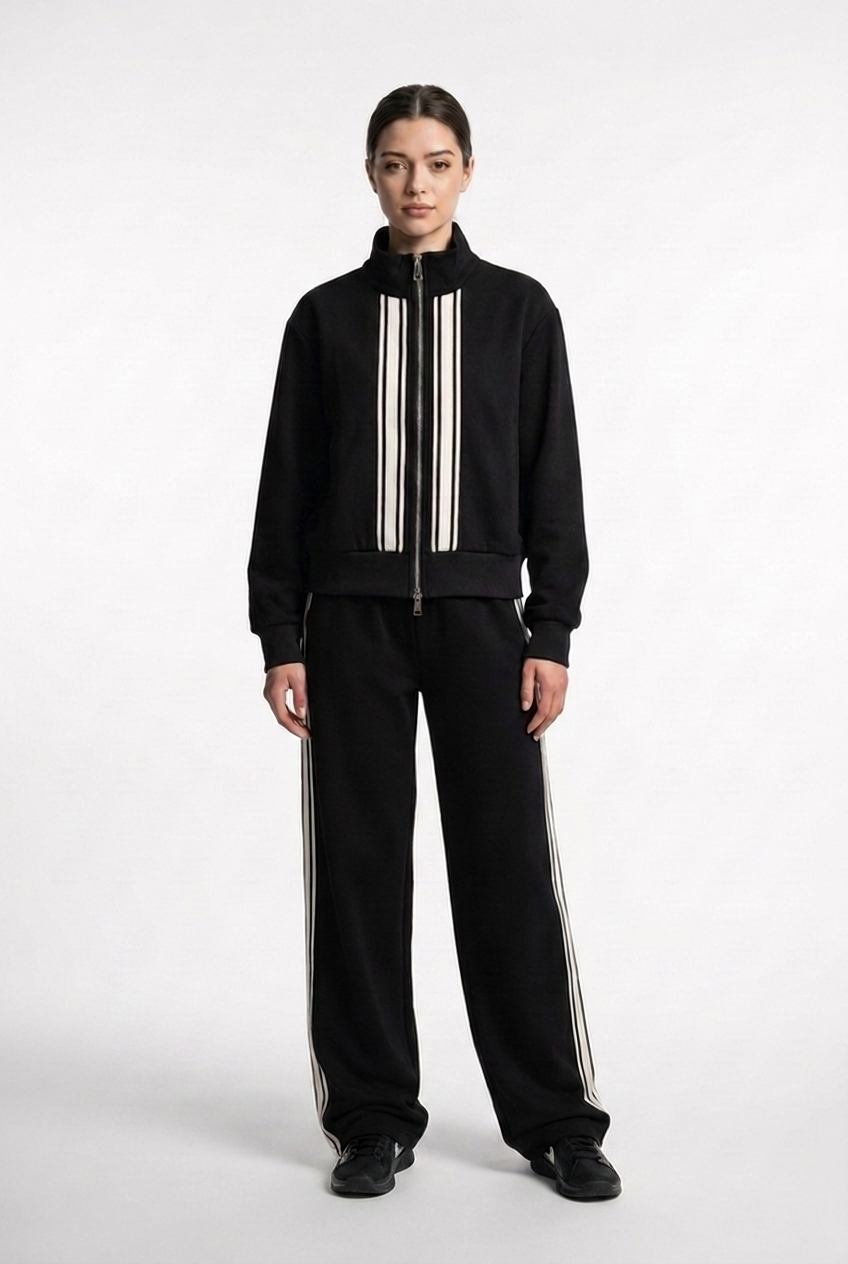 Vertical Stripe Track Jacket & Trouser Set