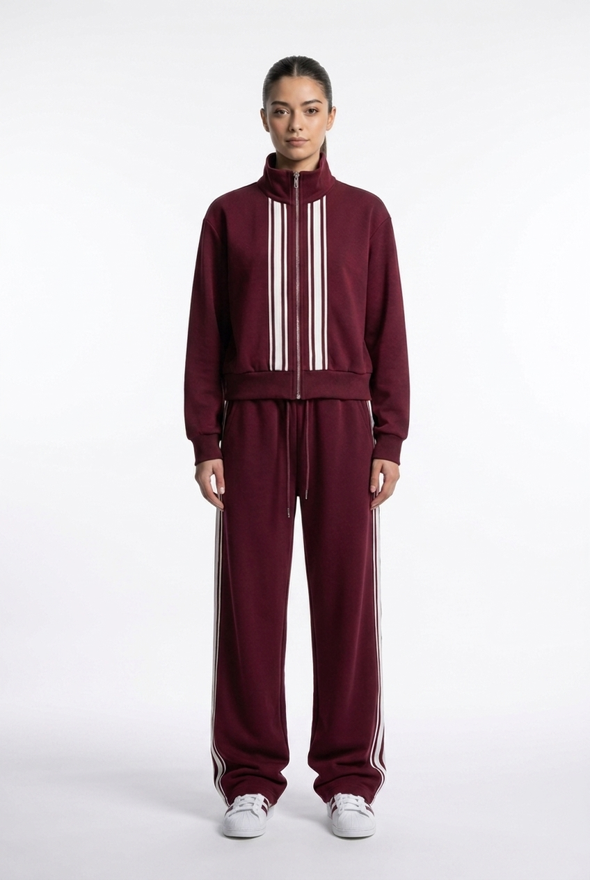 Vertical Stripe Track Jacket & Trouser Set