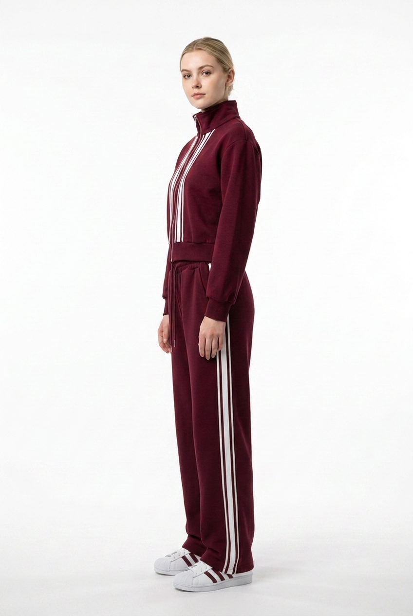 Vertical Stripe Track Jacket & Trouser Set