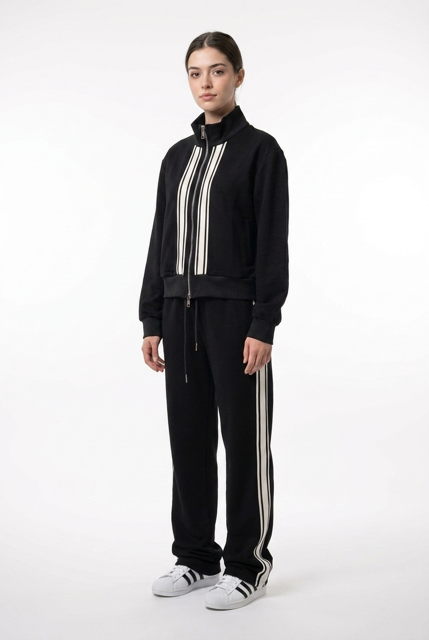 Vertical Stripe Track Jacket & Trouser Set