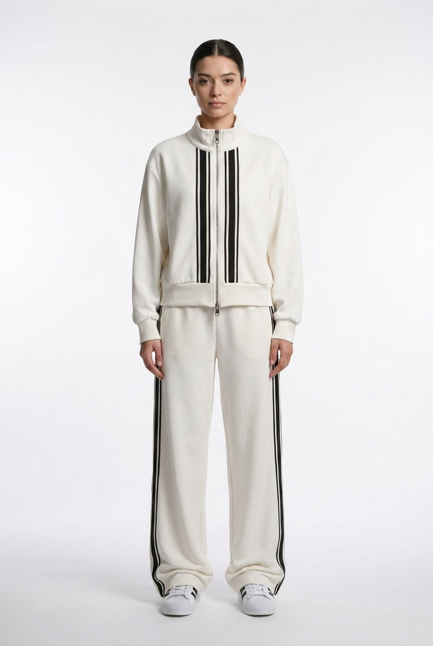 Vertical Stripe Track Jacket & Trouser Set