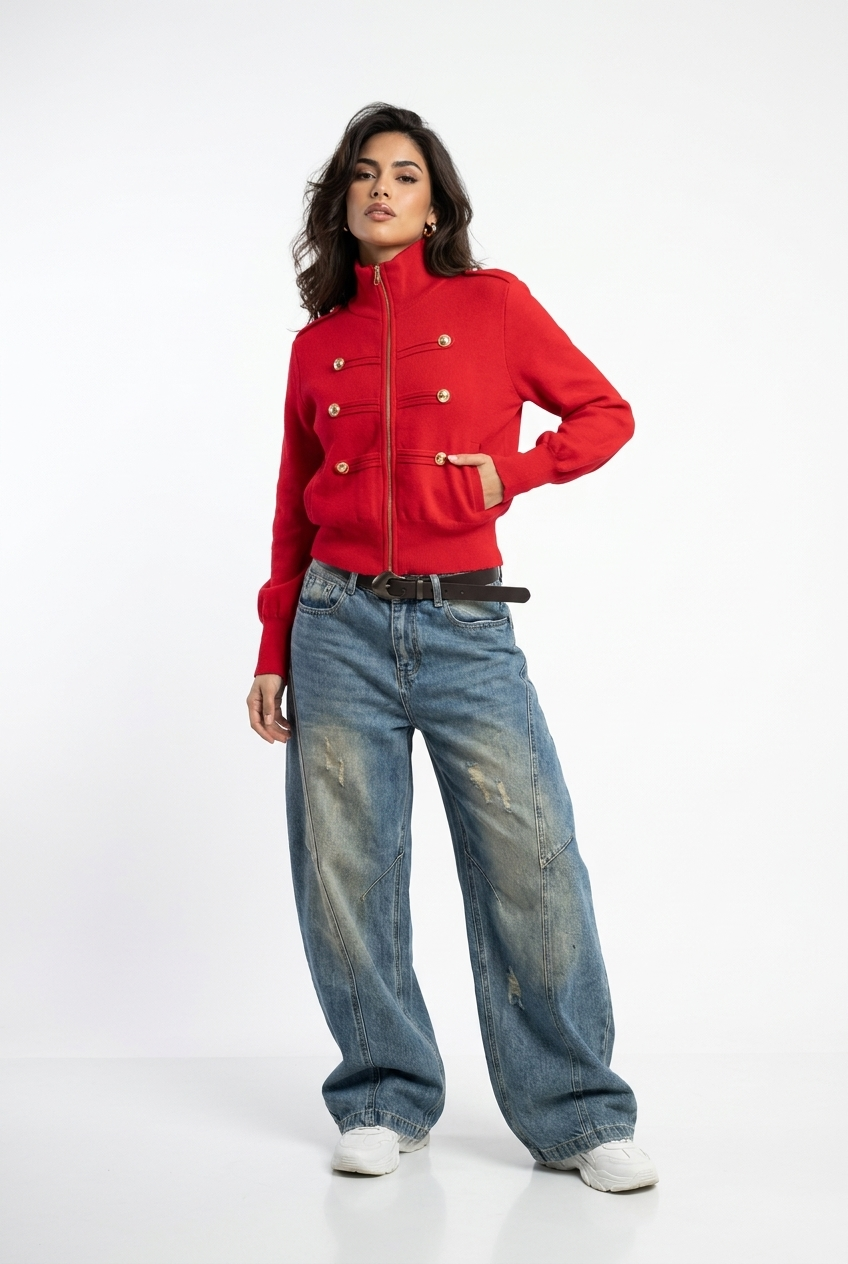 Vintage Tint Paneled Wide-Leg Jeans