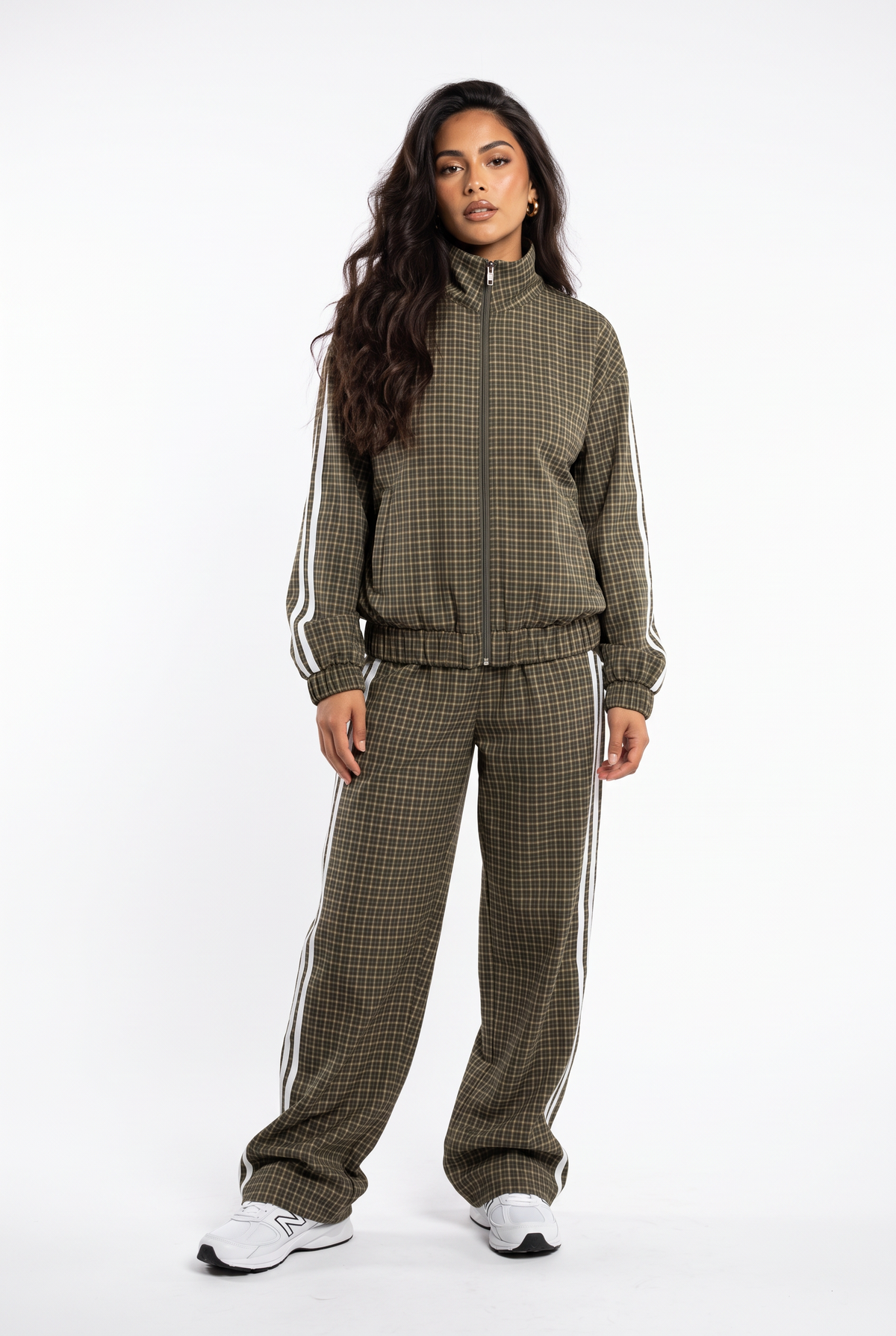 Plaid Zip-Up Track Set