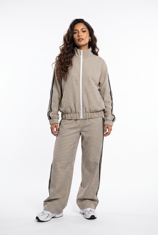Plaid Zip-Up Track Set